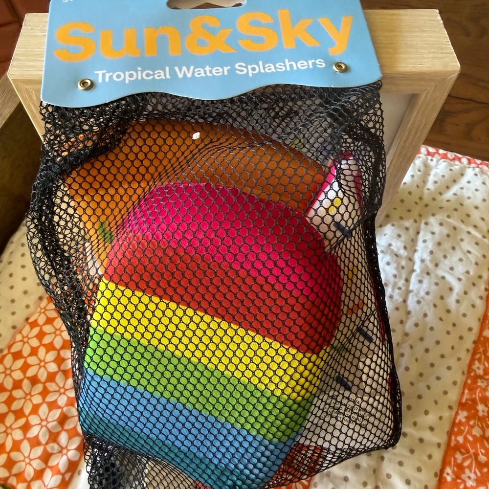 Sun & Sky Tropical Water Splashers - Rainbow Striped Pool/Beach Toy Set